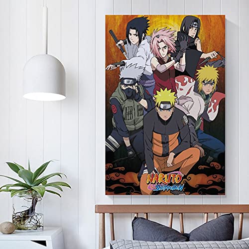 HAPPOW Póster decorativo de anime Naruto Shippuden con pintura decorativa para pared, para sala de estar, dormitorio, 30 x 45 cm