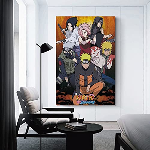 HAPPOW Póster decorativo de anime Naruto Shippuden con pintura decorativa para pared, para sala de estar, dormitorio, 30 x 45 cm
