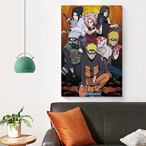 HAPPOW Póster decorativo de anime Naruto Shippuden con pintura decorativa para pared, para sala de estar, dormitorio, 30 x 45 cm