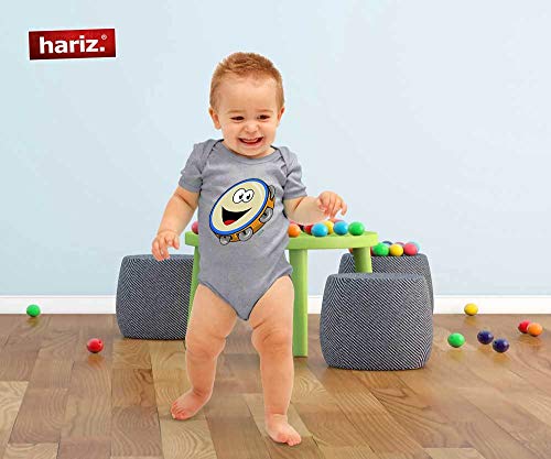 Hariz - Body de manga corta para bebé con pingüino y pingüino (6-12 meses), color negro