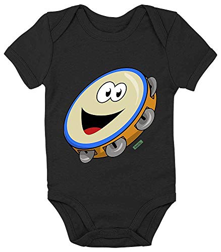 Hariz - Body de manga corta para bebé con pingüino y pingüino (6-12 meses), color negro