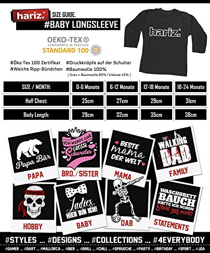 Hariz - Camiseta para bebé (manga larga, saxofón sonriente, incluye tarjeta de regalo, pingüino, 6 – 12 meses), color negro