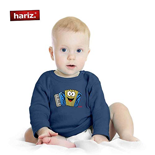 Hariz - Jersey para bebé, diseño de acordeón negro negro pingüino Talla:6-12 meses