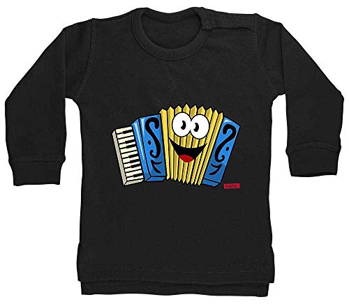 Hariz - Jersey para bebé, diseño de acordeón negro negro pingüino Talla:6-12 meses