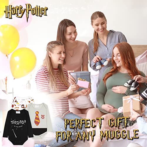 HARRY POTTER Body Bebe Manga Larga, Ropa Bebe 100% Algodón, Regalos Bebe Recien Nacido Pack de 3 (6-9 meses)