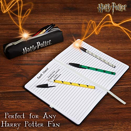 Harry Potter Set Papeleria, Material Escolar para Niñas y Niños, Incluye Estuche Escolar Cuaderno A5 y Set de 6 Boligrafos, Regalos Originales Para Niños Adolescentes