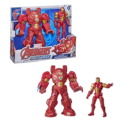 Hasbro Marvel Avengers - Figura Mech Strike de súper héroe de 20 cm - Iron Man con Armadura Definitiva - Edad: 4+