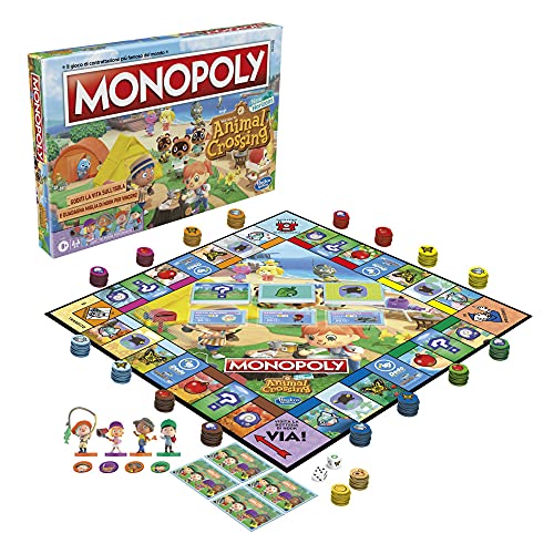 Hasbro Monopoly Animal Crossing New Horizons - Juego de mesa para niños de 8 años, de 2 a 4 jugadores, multicolor