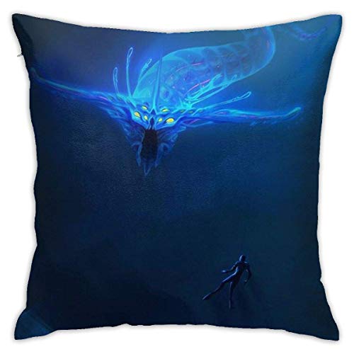 Hdadwy Subnautica Leviathan Fundas de Almohada Decorativas para el hogar para sofá Fundas de Almohada de cojín para sofá 18x18 Pulgadas