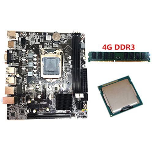 HDBD Placa Base para computadora de Escritorio Placa Base H61 Juego de Kit LGA 1155 con procesador Intel Core i3 2100 CPU DDR3 4GB 1333MHZ Memoria para computadora PC de Escritorio