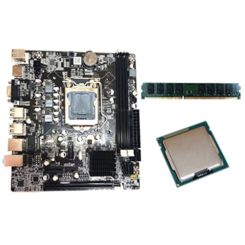 HDBD Placa Base para computadora de Escritorio Placa Base H61 Juego de Kit LGA 1155 con procesador Intel Core i3 2100 CPU DDR3 4GB 1333MHZ Memoria para computadora PC de Escritorio
