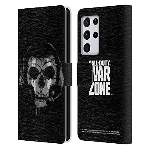 Head Case Designs Activision Call of Duty Warzone Ghost - Funda de piel tipo libro para Samsung Galaxy S21 Ultra 5G