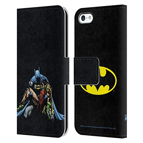 Head Case Designs Licenciado Oficialmente Batman DC Comics La Muerte en la Familia Fundas de cómics Famosas Carcasa de Cuero Tipo Libro Compatible con Apple iPhone 5c