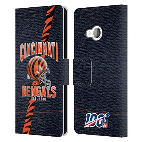 Head Case Designs Licenciado Oficialmente NFL Bandas de fútbol 100 Cincinnati Bengals Logo Art Carcasa de Cuero Tipo Libro Compatible con HTC U Play/Alpine