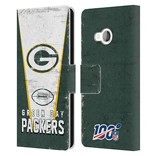 Head Case Designs Licenciado Oficialmente NFL Banner 100 Green Bay Packers Logo Art Carcasa de Cuero Tipo Libro Compatible con HTC U Play/Alpine