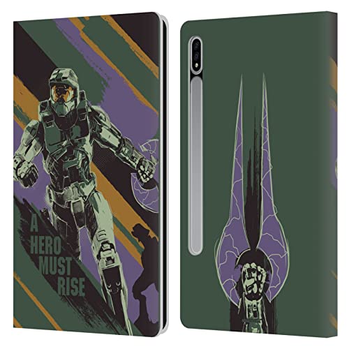 Head Case Designs Licenciado Oficialmente Xbox Game Studios Halo Infinite Creer 20 Aniversario Carcasa de Cuero Tipo Libro Compatible con Samsung Galaxy Tab S7 5G