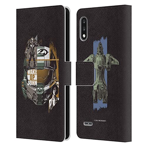 Head Case Designs Licenciado Oficialmente Xbox Game Studios Halo Infinite Despierta John 20 Aniversario Carcasa de Cuero Tipo Libro Compatible con LG K22