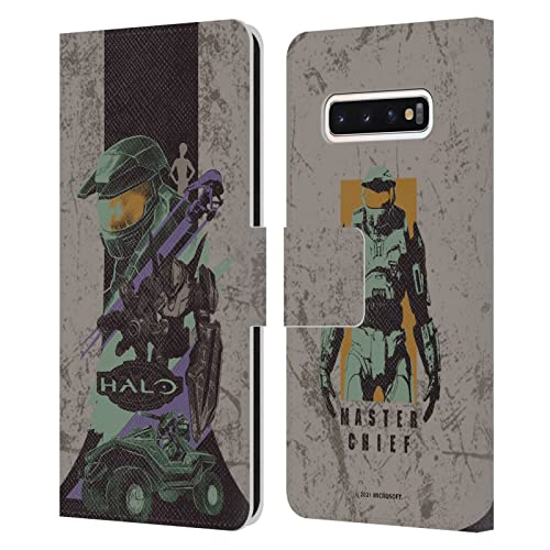 Head Case Designs Licenciado Oficialmente Xbox Game Studios Halo Infinite Póster 20 Aniversario Carcasa de Cuero Tipo Libro Compatible con Samsung Galaxy S10