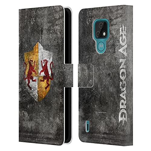 Head Case Designs Oficial de EA Bioware Dragon Age Ferelden Distressed Origins Heraldry - Funda de piel tipo libro compatible con Motorola Moto E7