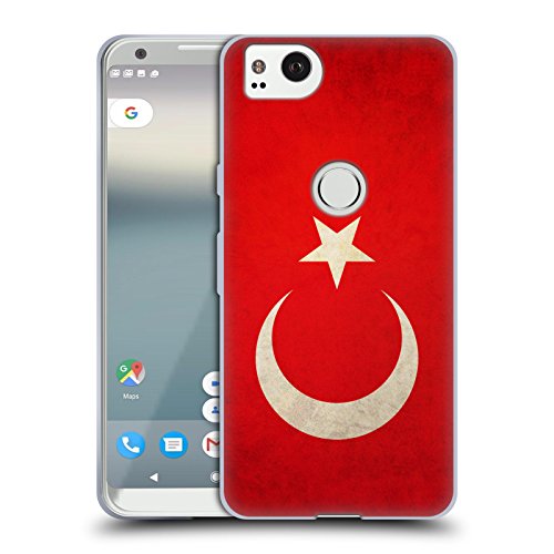 Head Case Designs Turco De Turquía Banderas Vintage Carcasa de Gel de Silicona Compatible con Google Pixel 2