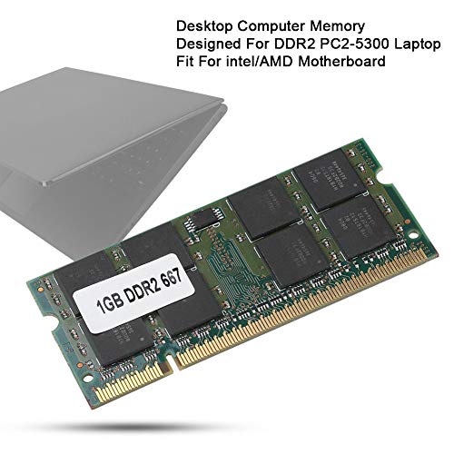 Heayzoki Memoria Ram, 667MHZ 1G DDR2 Memoria de computadora de Escritorio para PC2-5300 Memoria Totalmente Compatible, Módulo de Memoria de Escritorio Integrado de Chips Intel/AMD 200Pin