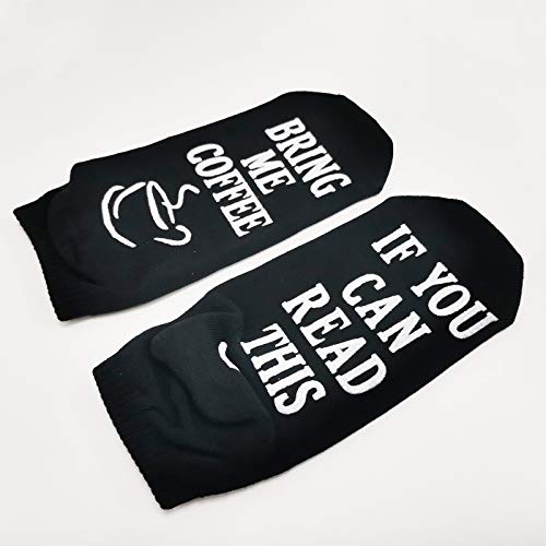 HEIGOO Calcetines de tobillo divertidos, tamaño 2.5-9 "si puedes leer esto, tráeme café Calcetines de jugador, ， Úselos para regalos de San Valentín, regalos de cumpleaños