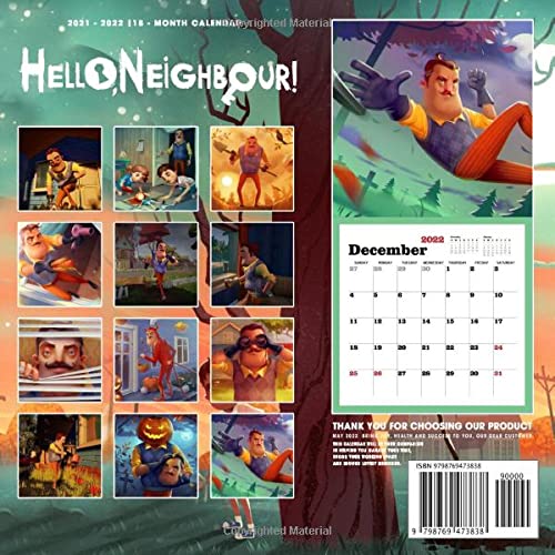 Hello Neighbor: OFFICIAL 2022 Calendar - Video Game calendar 2022 - Hello Neighbor -18 monthly 2022-2023 Calendar - Planner Gifts for boys girls ... games Kalendar Calendario Calendrier)