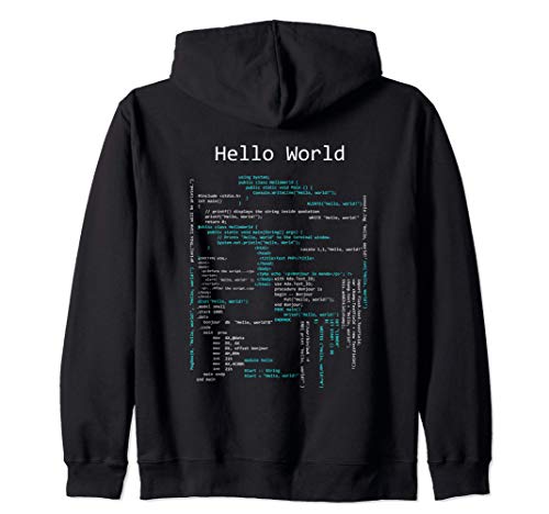 Hello World Codificación, Lenguajes De Programación Sudadera con Capucha