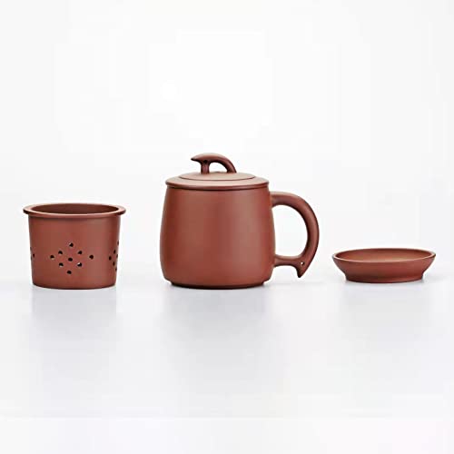 Hengqiyuan Juego de Té Yixing Hecho a Mano en Arcilla Kung Fu Zisha Hu con Filtro 9.5 Oz/280 CC Infuse Brew Tea Maker Set para Regalos Navideños de Alta Gama,Health teapot