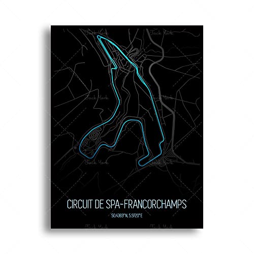 hengyuanxiang Circuito De Nurburgring SPA-Francorchamps Pista De Neón Sebring Raceway Circuit De Monaco F1 Race Car Circuit Poster Imprime Decoración del Hogar H568 50X70Cm