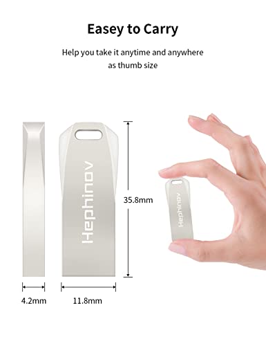 Hephinov Memoria USB de 64 GB, Memoria Flash USB 3.0 hasta 100MB/s, USB Stick con Carcasa de Metal Duradera, Pendrive para Nintendo Switch/PC/Computadora/Laptop
