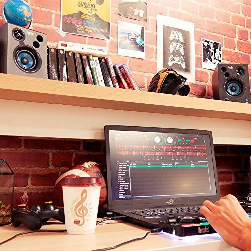 Hercules Djspeaker 32 Smart: Altavoces de Dj Bluetooth Activos de Monitorización para Mezclas y Producción Musical, Negro/ Azul