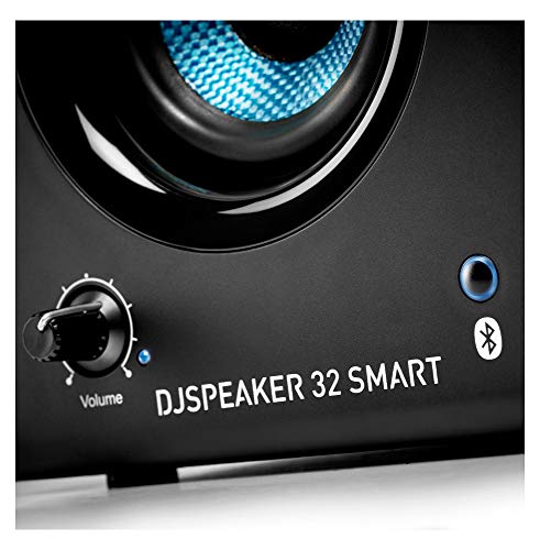 Hercules Djspeaker 32 Smart: Altavoces de Dj Bluetooth Activos de Monitorización para Mezclas y Producción Musical, Negro/ Azul