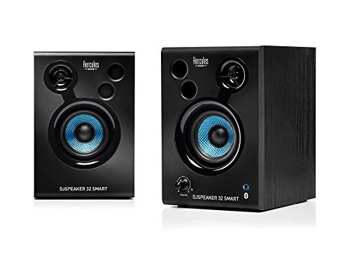 Hercules Djspeaker 32 Smart: Altavoces de Dj Bluetooth Activos de Monitorización para Mezclas y Producción Musical, Negro/ Azul