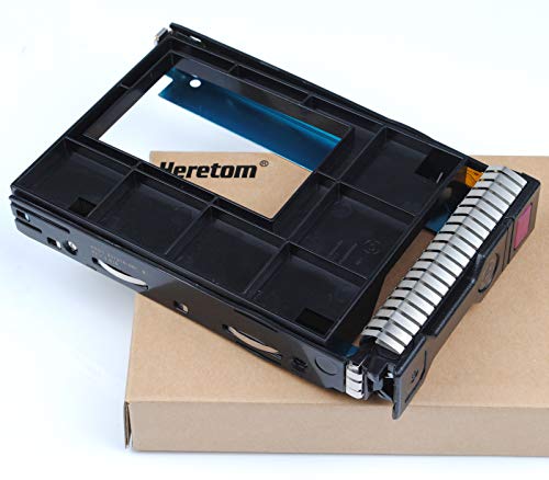 Heretom - 651314-001 3.5" Bandeja de Disco Duro Caddie Caddy Tray con 661914-001 2.5" a 3.5" SAS SATA Adaptador Converter para servidor HP G8 Gen8 G9 Gen9