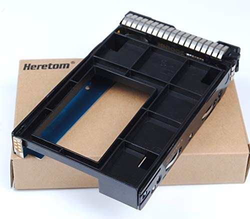 Heretom - 651314-001 3.5" Bandeja de Disco Duro Caddie Caddy Tray con 661914-001 2.5" a 3.5" SAS SATA Adaptador Converter para servidor HP G8 Gen8 G9 Gen9