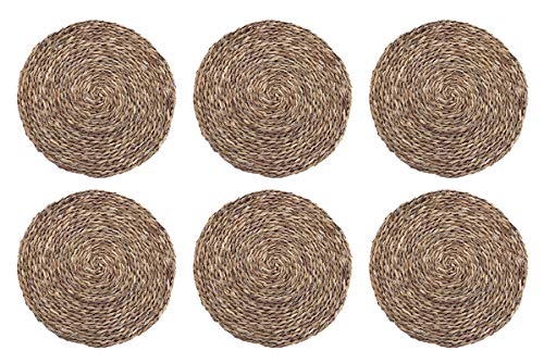 HERSIG - Pack 6 Salvamanteles Individuales | Manteles Individuales Redondos de Enea - 20 cm