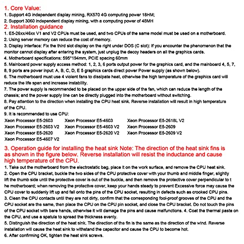HEYLULU Placa Base de minería BTC X79 LGA 2011 CPU Socket 8 PCI-E 3.0 X16 Slots Support 9X 3060 GPU DDR3 Memory Slot para minero