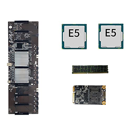 HEYLULU Placa Base de minería BTC X79 LGA 2011 CPU Socket 8 PCI-E 3.0 X16 Slots Support 9X 3060 GPU DDR3 Memory Slot para minero