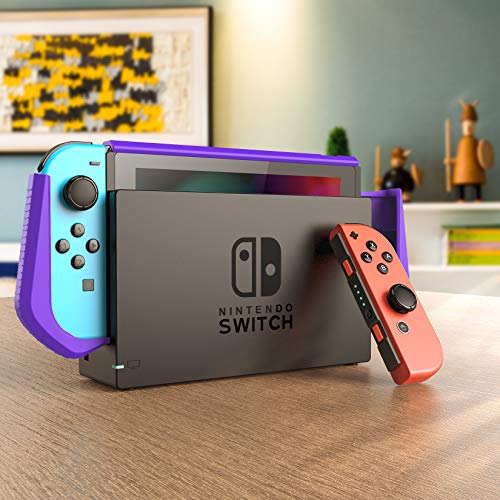 HEYSTOP Carcasa Compatible con Nintendo Switch, Funda Switch con Protectora TPU Grip Funda de Agarre Compatible con la Consola de Pantalla para Nintendo Switch Console con 6 Agarres para el Pulgar