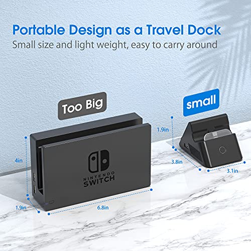HEYSTOP Cargador para Nintendo Switch, Carga Rápida USB Type-C Compatible con Joy con Mandos TV/Nintendo Switch/Switch Lite/Switch OLED
