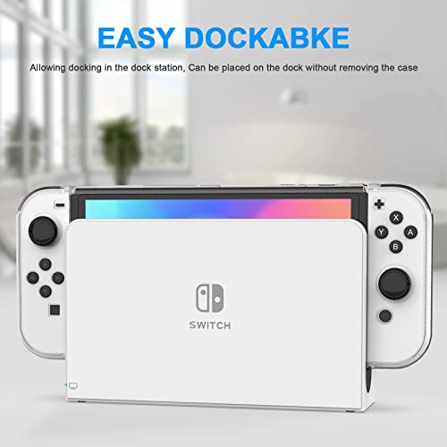 HEYSTOP Funda para Nintendo Switch OLED Modelo Funda de Transporte con Carcasa Dockable, Accesorios Kit Funda para Switch OLED con Protector de Pantalla y Tapas para Pulgar para Switch OLED Consola