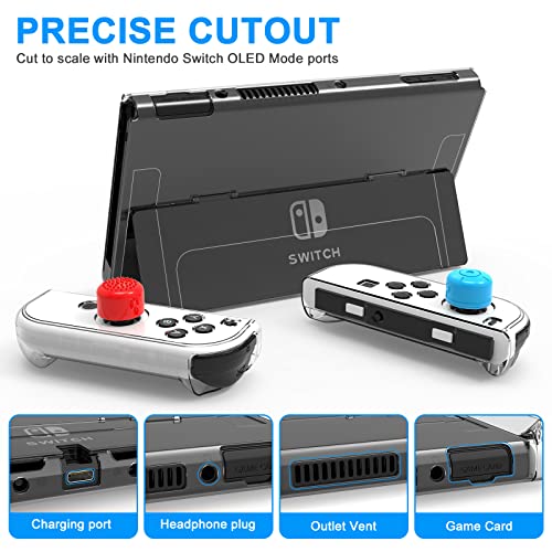 HEYSTOP Funda para Nintendo Switch OLED Modelo Funda de Transporte con Carcasa Dockable, Accesorios Kit Funda para Switch OLED con Protector de Pantalla y Tapas para Pulgar para Switch OLED Consola