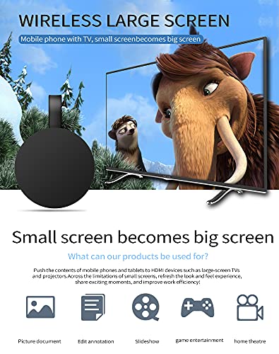 HFK WiFi Display Dongle Hdmi, Adaptador de Pantalla WiFi Hdmi Inalámbrico, 4K HD 1080P WiFi Display dongle Streaming Sticking Receptor Soporte, para Smartphone / PC / TV / Monitor / Proyector