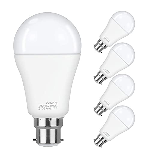 HHF LED Bulbs Lamps, 4pack LED Bombilla LED B22 Bayoneta Blanco cálido 2700K Luz de día 6000K Bombillas de Bolas 2W / 8W / 17W Dimmer Lámparas de Mesa 3in1 Scene Switch Ligh