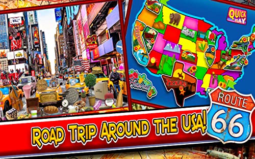 Hidden Objects Road Trip USA – New York, Florida, Hawaii, San Francisco, Hollywood, Chicago, DC, Seattle & Texas Travel Pics Seek & Find Object Puzzle Game
