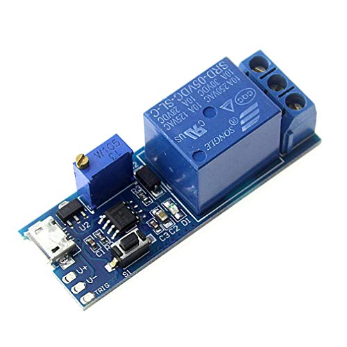 HiLetgo 2pcs Trigger Time Delay Switch Relay Module Adjustable Time Delay Control Swtich Trigger Delay Conduction Relay Switch Module Wide Voltage Delay Relay DC 5V-30V Micro USB Power