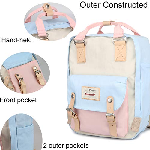 Himawari Mochila impermeable de 14.9 pulgadas College Vintage Travel Bag para mujeres y hombres, 14 pulgadas portátil para estudiantes (HM-38#)