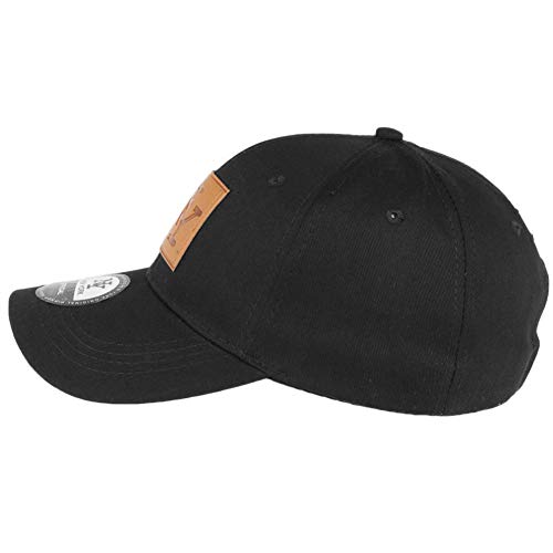 Hip Hop Honour - Gorra de béisbol negra con escudo NY de piel marrón clase Major para hombre Negro Talla única