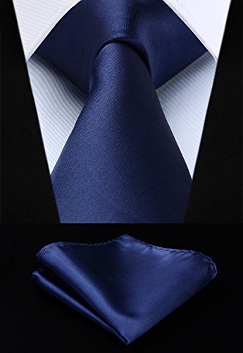 HISDERN Lote 5 PCS Clasico Formal Elegante Hombres Corbata de seda Set Corbata & Panuelo de bolsillo - Conjuntos multiples
